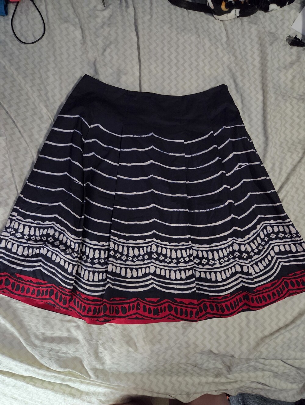Vintage Talbots Collections Red, White And Blue 100% Cotton Skirt Size 12